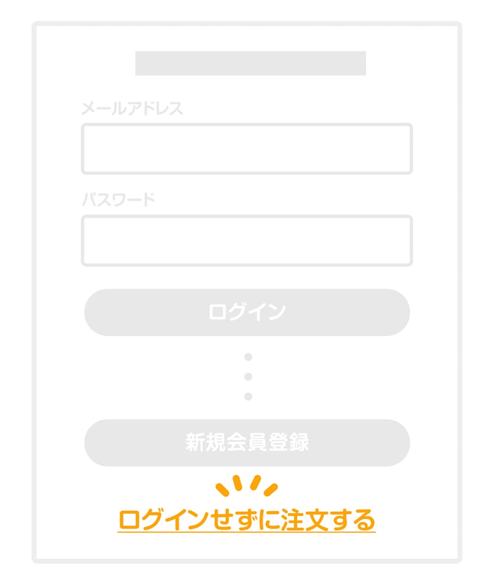 ログインせずに注文する