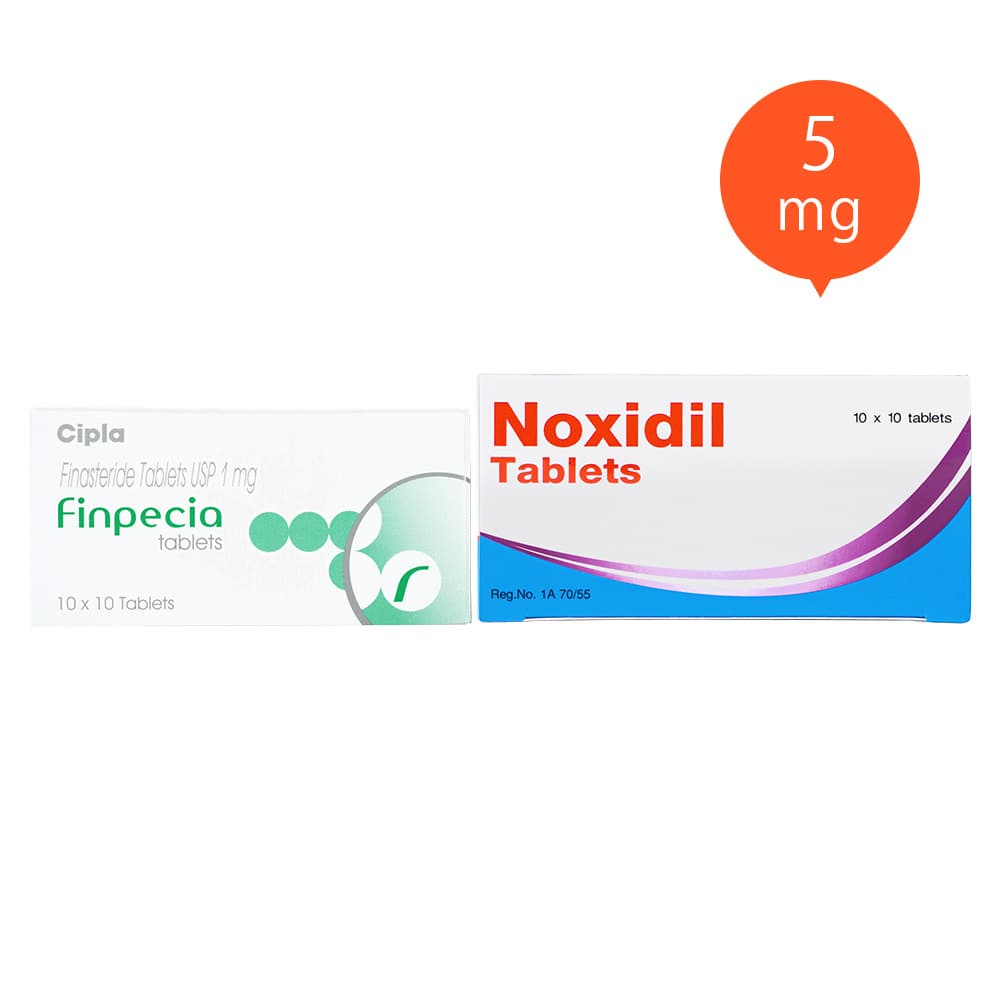 フィンペシア1mgキノリンイエローフリー(100錠1箱)+ノキシジル5mg(100錠1箱)