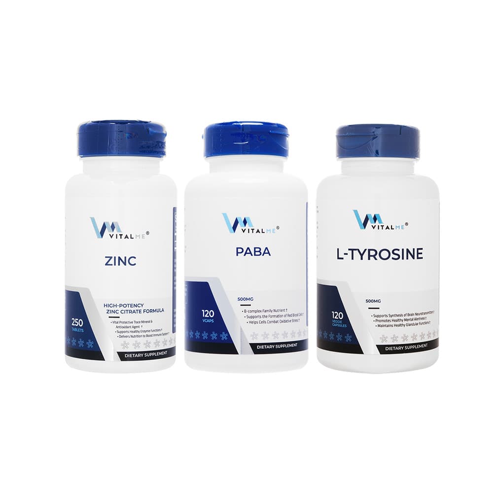 ジンク50mg250錠+L-チロシン500mg120錠+PABA500mg120錠(バイタルミー) 【1セット】